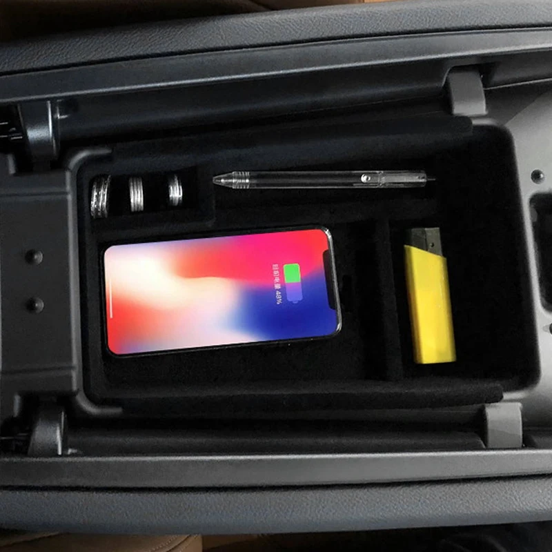 Mobile Phone Wireless Charging Central Storage Box For 2016-2018 Maserati Levante /2014-2018 Ghibli /2015-2018 Quattroporte |