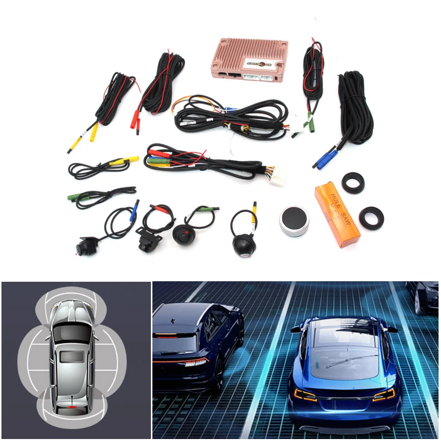 

Car Truck DVR Panoramic 360 Degree Bird View System 4 Camera Recording Parking