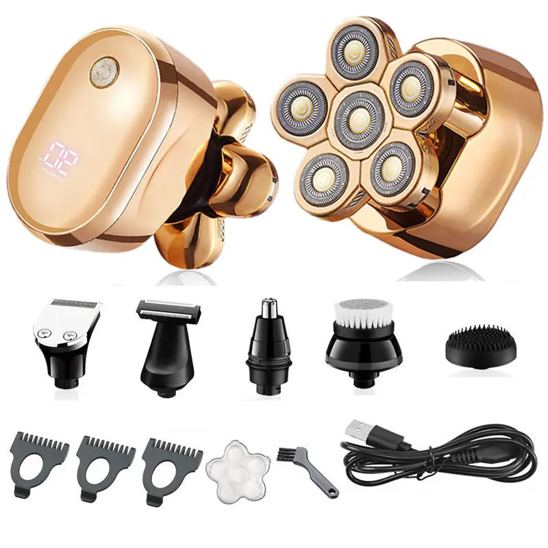 

Pro 6in1 grooming kit electric shaver beard hair trimmer electric razor for men facial body bald shaving machine rechargeable