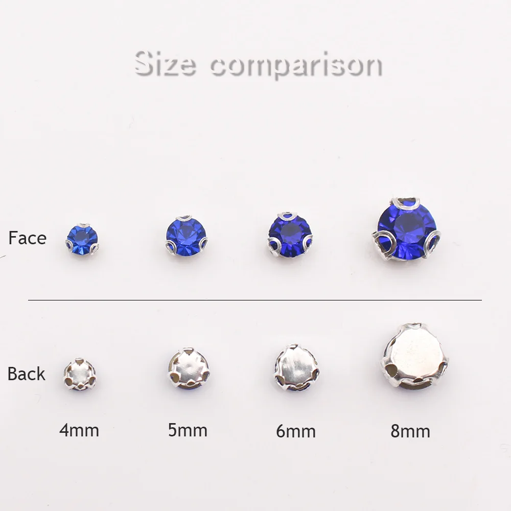 Блестящие кристаллы 5 0 мм 3D Стразы в виде когтей для шитья основание чашки