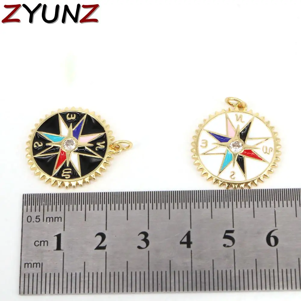 

10PCS, Gold-Color Compass Moon Eye Pendants Jewelry Making Enamel Charms Pendant For Women Punk Necklace Supplies Jewelry