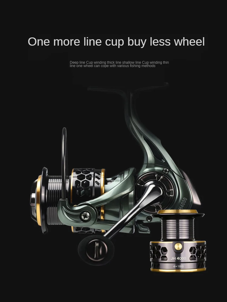 Metal Fishing Reels Spinning Twin-line Cup Rotating Line Wheel 5.2:1Spinning Sea Pole Road | Спорт и развлечения