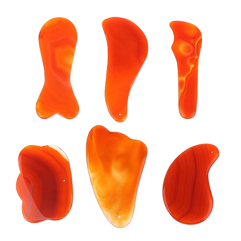 Red Onyx Scraper Guasha Jade Massager For Face Natural Gouache Stone Gua Sha Facial Massage Tool | Красота и здоровье