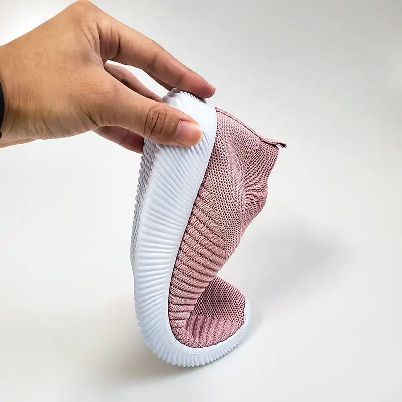 

Outdoor Summer Sports Shoes Women Sneakers Flat with Mesh Casual Shoes Woman Slip-on Solid Running Shoes Women White