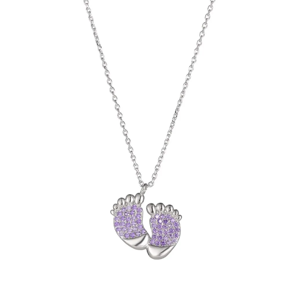 

Fashion Platinum Rose Gold Plated Necklace Feet with Shiny Zirconia Chokers Necklace for Women Gift Luxury Jewelry LY-40023