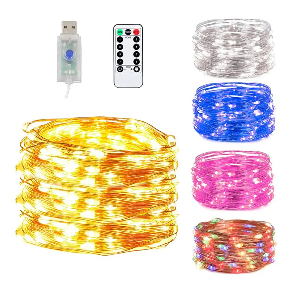

10m 100LED Remote Control USB Copper Wire String Light Low Voltage Waterproof Christmas Day Light String