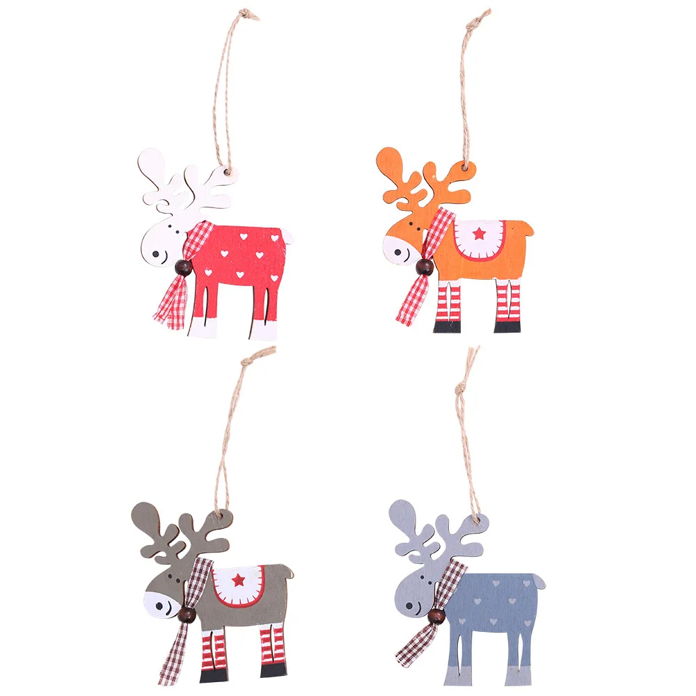 Рождественские украшения Рождественская елка Декор дерево расписной кулон Лось