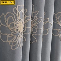 2022 american country cotton and linen embroidered curtains finished blackout curtains for living dining room bedroom