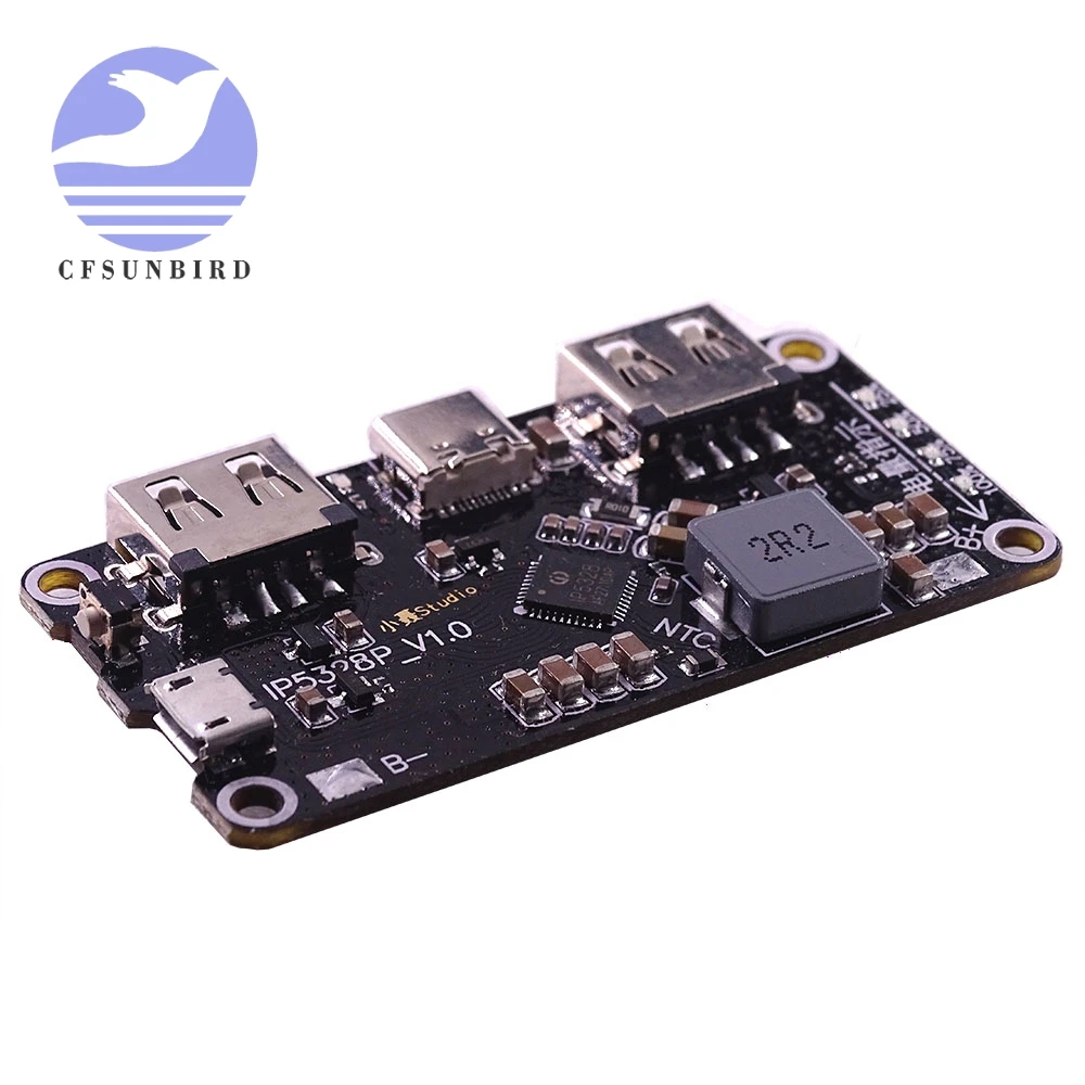 Зарядное устройство IP5328P с двумя USB портами 18650 зарядное разъемом treasure Tpye c 3 7 В до 5
