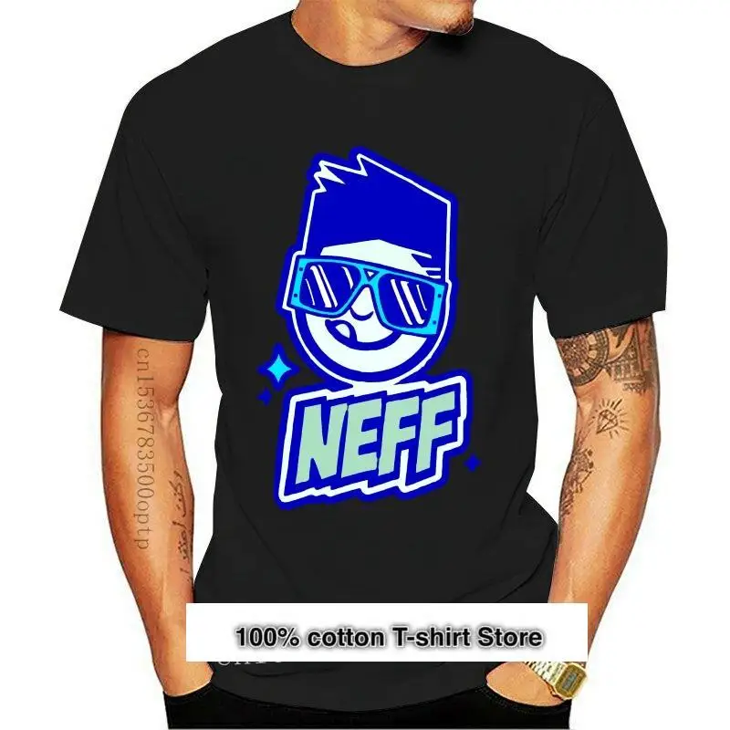 

Neff-Camiseta de манга corta para hombre y mujer, Camisa de algodón с графическим черным и morado, talla L 100%, nueva