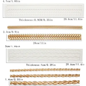 Бордюр для украшения торта, силиконовая форма, форма для мастики, инструменты для украшения торта, форма для шоколадной мастики формы для конфет, гипс, свеча форма