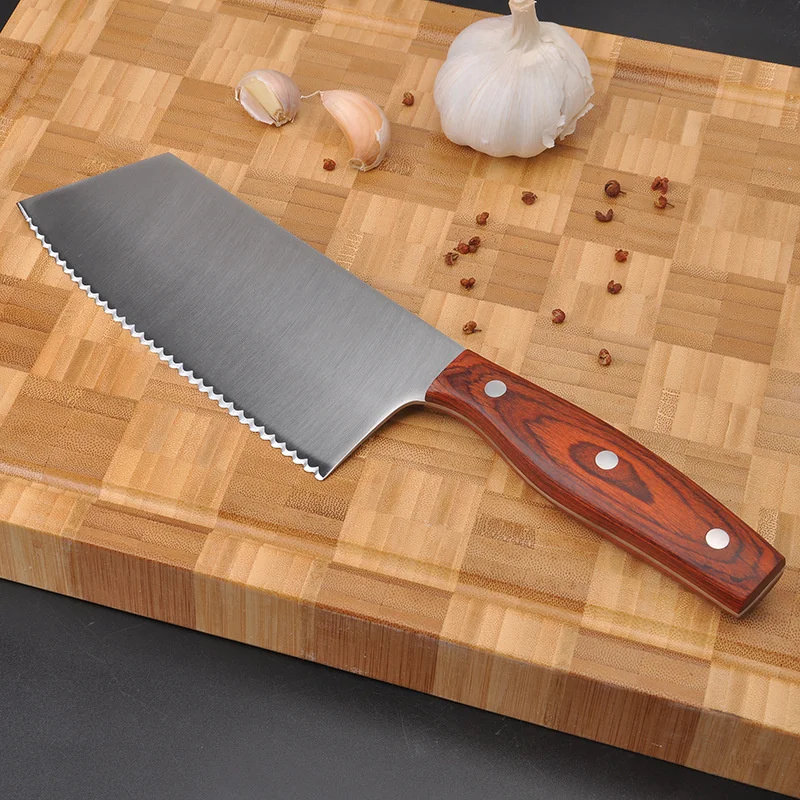Нож для замороженного мяса зубчатый нож кухонный острый разрезания подготовки