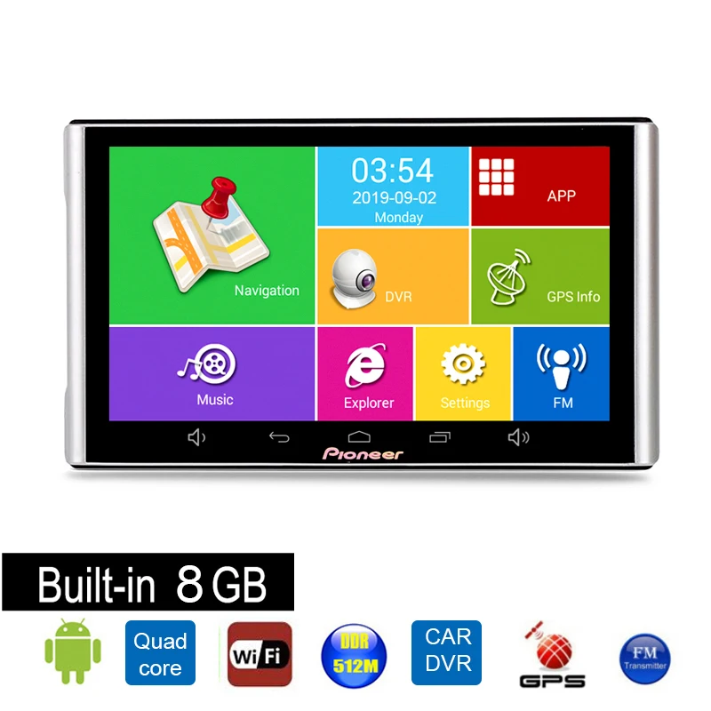 Видеорегистратор автомобильный с GPS Навигатором 7 дюймов 1080p Full