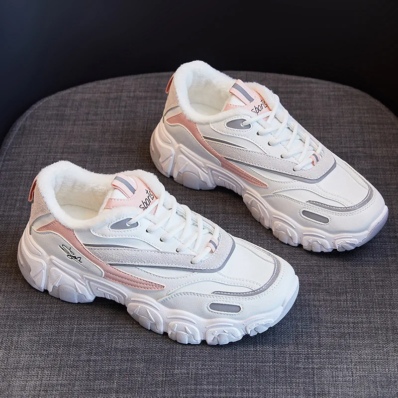 

Зимняя женская обувь, новинка 2020, модные стильные теплые женские ботильоны на шнуровке, женские повседневные кроссовки, женская обувь