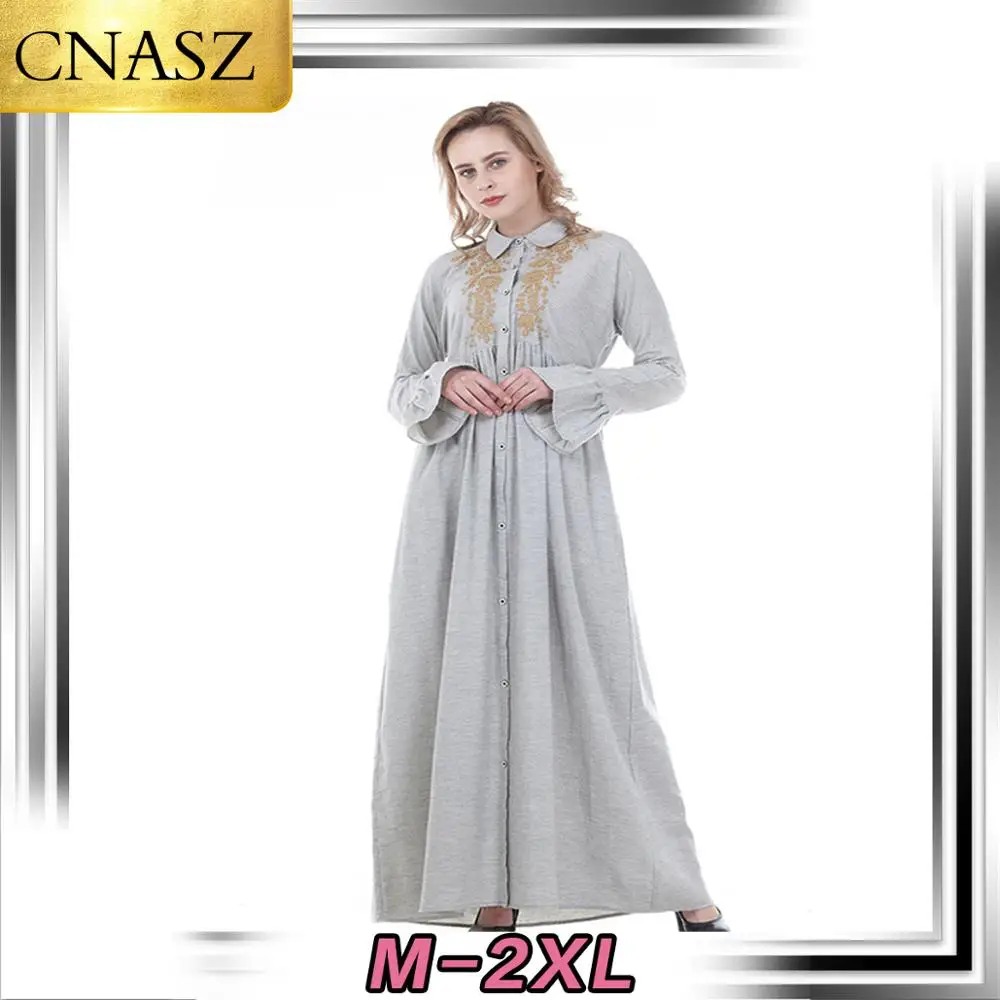 Мусульманское платье кардиган Abaya мусульманское с вышивкой в мусульманском и