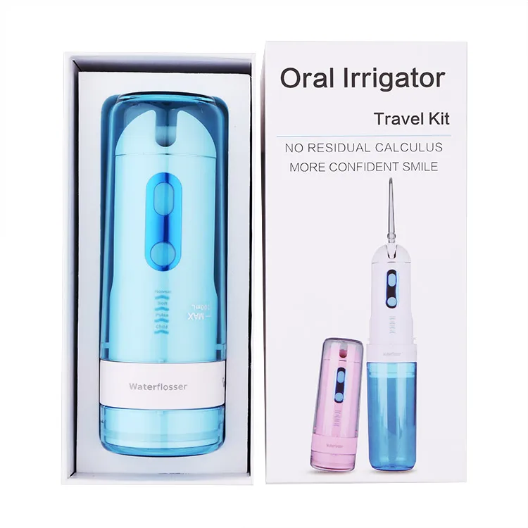 

Portable Fold Electric Oral Irrigator USB Charging Water Dental Flosser Rechargeable 200ml + 5 Jet Tips