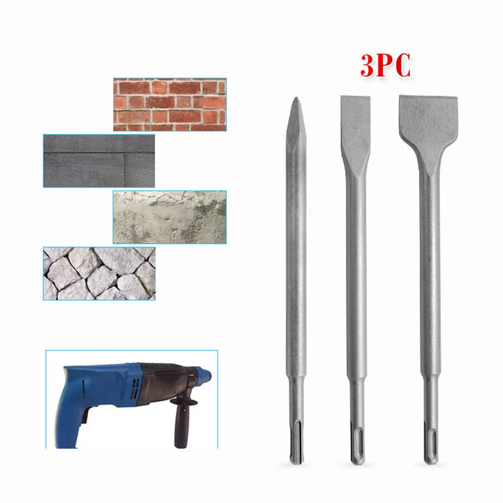 Резьба долото гравер по камню остроконечная сталь для SDS 3 шт. набор ломающие