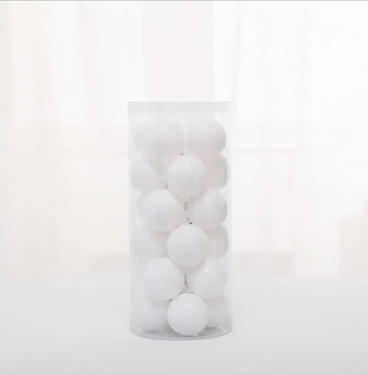 【6cm、8cm】Christmas Makaron decoration Christmas window decoration props pink, yellow, blue and milky white Christmas ball - Цвет: Серебристый