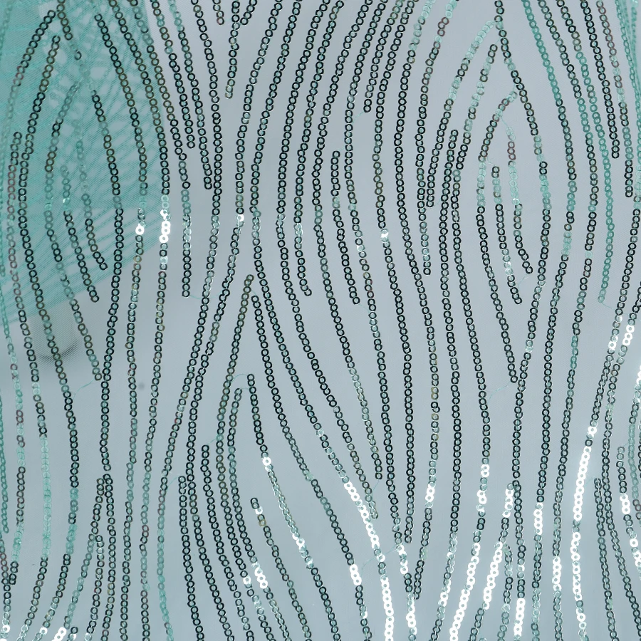 Упаковка из 5 ярдов волнистой полосатой блестки вышитая кружевная ткань сетка с