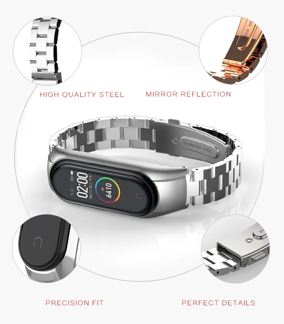 Протектор/браслет mi band 3 4 ремешок для Xiaomi mi band 4 3 ремешок/браслет для mi Band 4 3 ремешок металлические ремни из нержавеющей стали