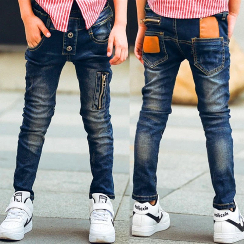 Джинсы для мальчиков модные брюки дикие штаны 3 4 5 6 7 8 9 10 11 12 13 14 лет весна|children