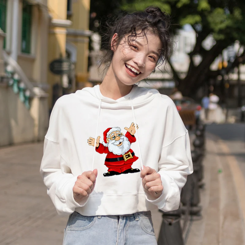 Харадзюку толстовки пуловер для женщин Kawaii печатных Рождество Толстовка Femme