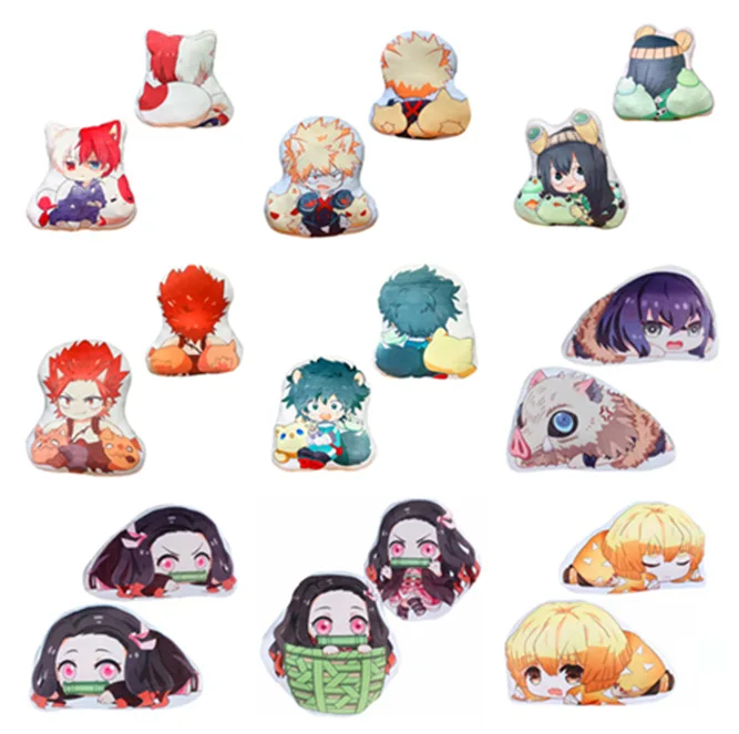 

19 Style 40-45cm Anime Double-sided Pillow Green Valley Hakubakuho Tanjirou Nidouzi Itachi Cute Double-sided Expression Pillow