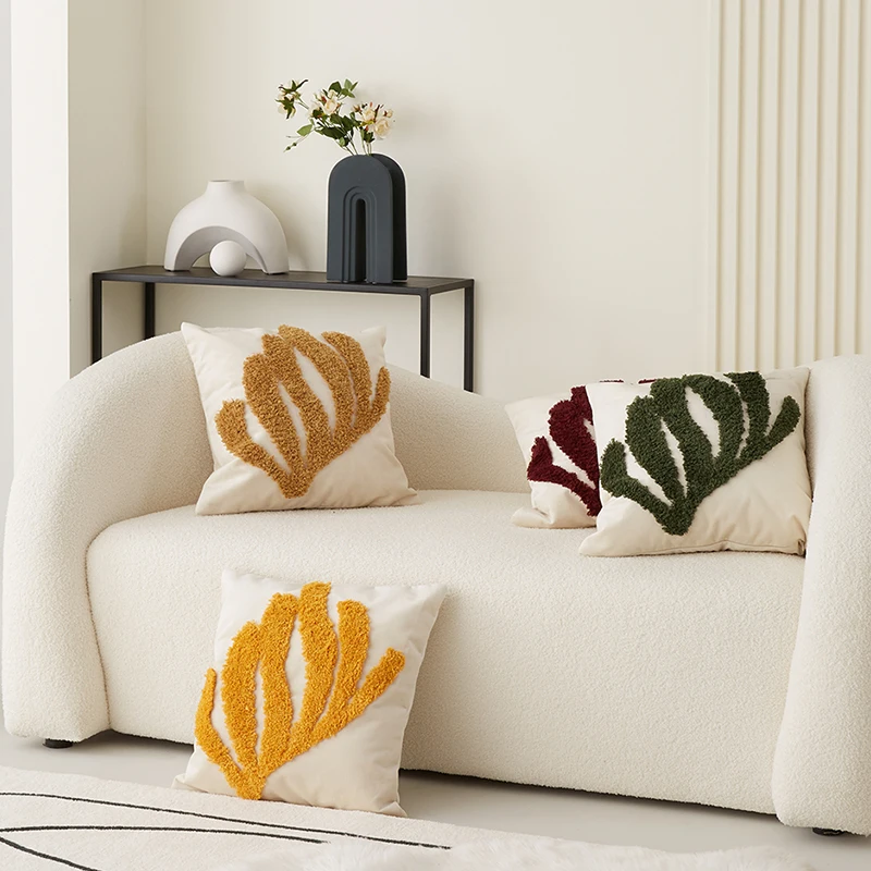 

Морские водоросли Прошивная Подушка Чехол Nordic бархат высокая спинка Поддержка квадратная подушка крышка Подушка Чехол декоративные насте...