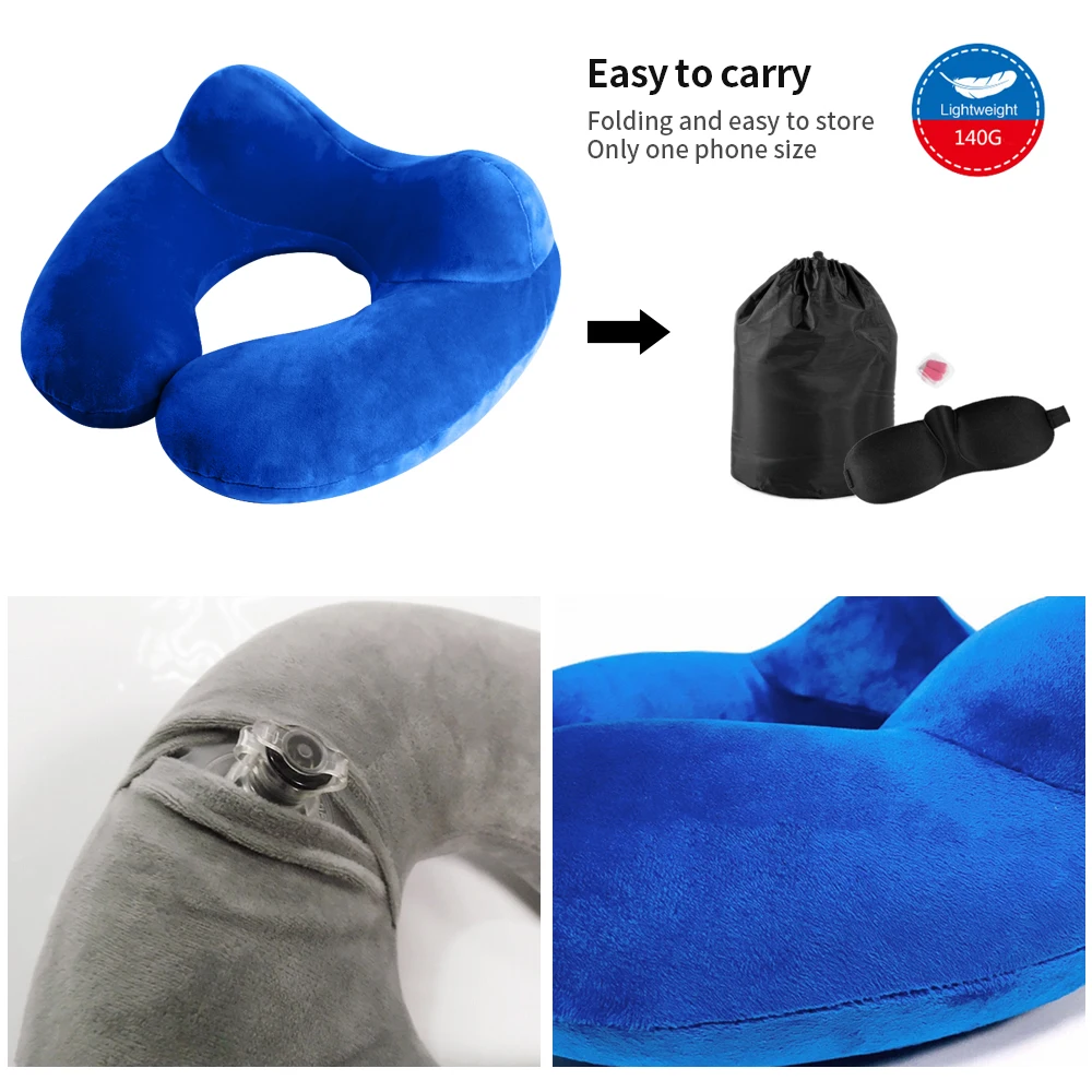 U образная подушка для шеи воздушная надувная шейный корсет расслабляющая боль в