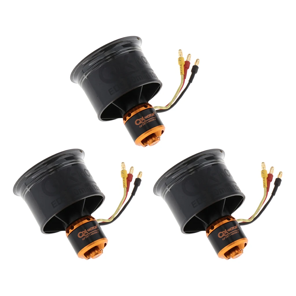 

3 шт. 50 мм воздуховод вентилятор 12 лопастей бесщеточный двигатель QF2611 для радиоуправляемых летательных аппаратов EDF