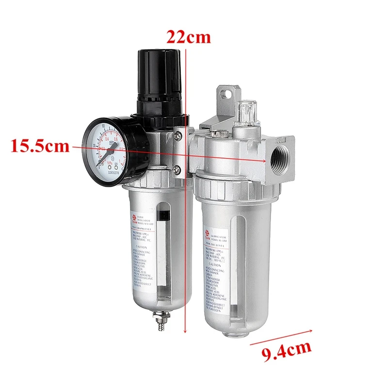 SFC400 1/2 Air Compressor Fuel Oil Water Moisture Lubricator Trap Filter Regulator Connection Pneumatic Parts | Автомобили и