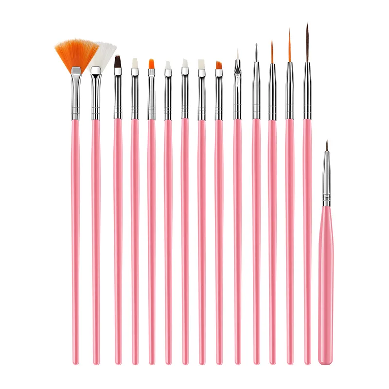 

15Pcs Nail Art Cleaning Brush DIY Liner Acrylic Pencil Brush For Manicure Professional Painting Tools