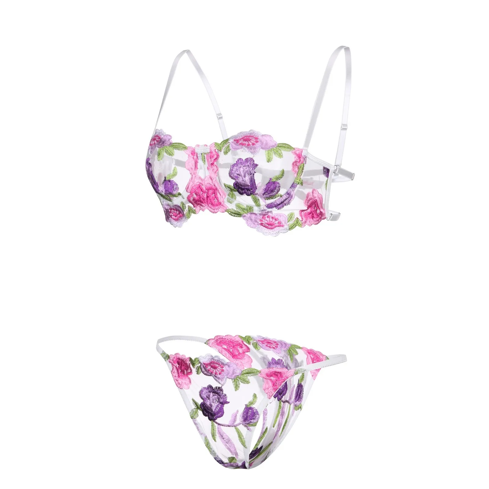 

Sexy Lingerie Women Underwear Set Floral Embroidery Lace Bra Panties Set Erotic Sexy Sensual Lingerie Underwire Bra Brief Sets