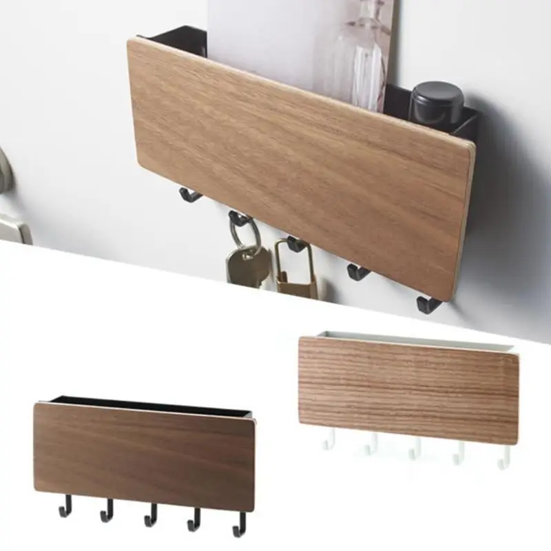 

2 Wooden Door Hanger Wall Mount Hooks Key Holder Rack Organizer Letter Box Mail