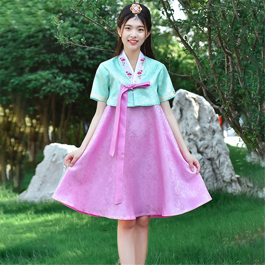 

Korean Hanbok Traditional Performance Dance Costume for Women Palace New Year Minority Wedding Elegant Kimono Asian Clothes
