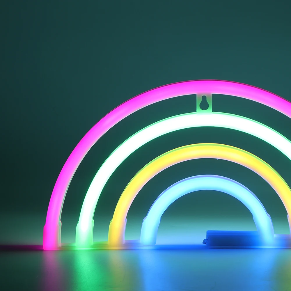 Цветной неоновый светильник s с радужной вывеской Радужный настенный питанием от
