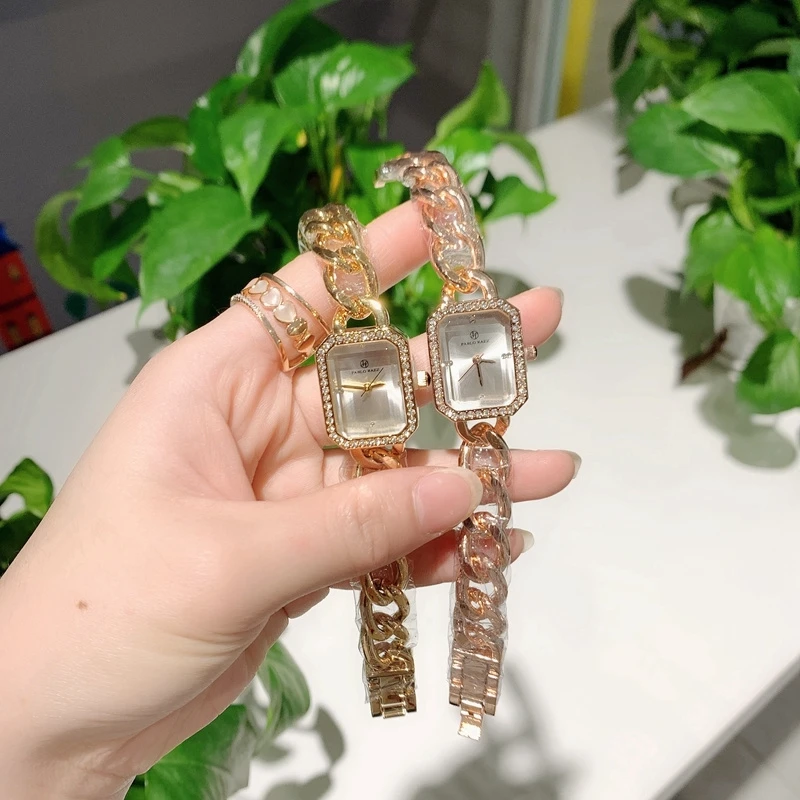 Часы женские квадратные кварцевые из стали | Наручные часы