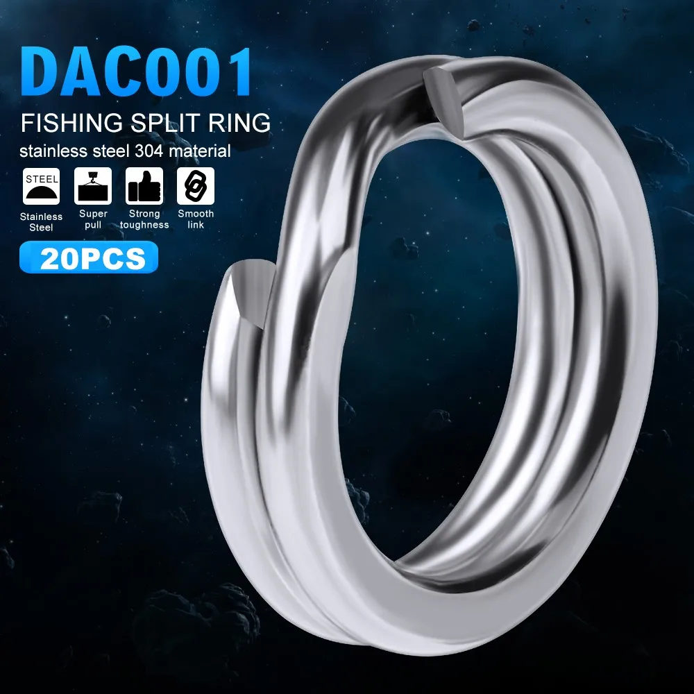 20 шт. рыболовные сплит-кольца для кренка жесткая приманка Серебряная нержавеющая