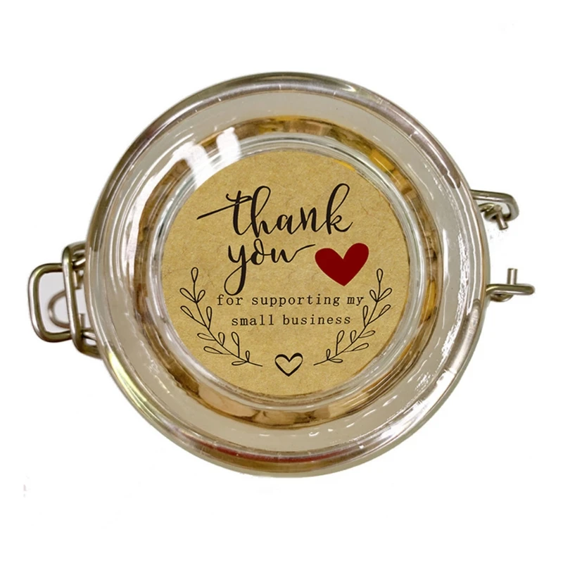 

"Thank you" Letters Label Stickers Craft Per Roll Stationery Adhesive Sealing Baking Paper Stickers Label Decorations for Gifts