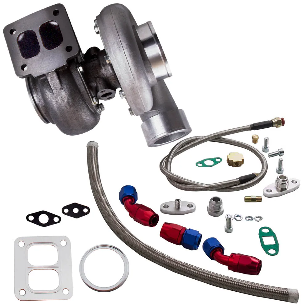 MaXpeedingrods GT45 600+hp Boost Turbine Универсальный турбокомпрессор + линия подачи и возврата