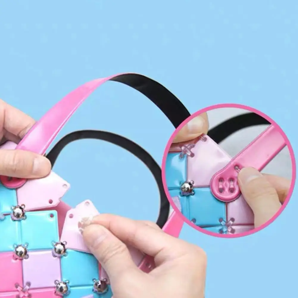 

Creative Cartoon Plastic DIY Handbag Detachable Assembly Kid Education Craft Handmade Bag Toys