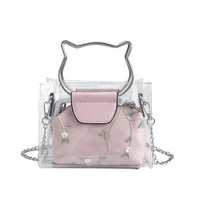 high quality clear jelly crossbody shoulder bag chain handbags women mini bags