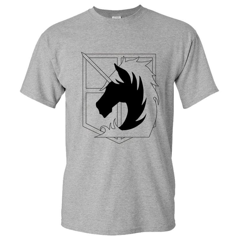 

Men Fashion Anime Attack on Titan logo Pattern Print Short Sleeve Straight T Shirt Shirt O-Neck Short Sleeve Tshirt Cotton Shirt