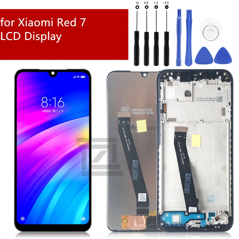 ЖК-дисплей для xiaomi Redmi 7 с дигитайзером сенсорного экрана в сборе рамкой запасные