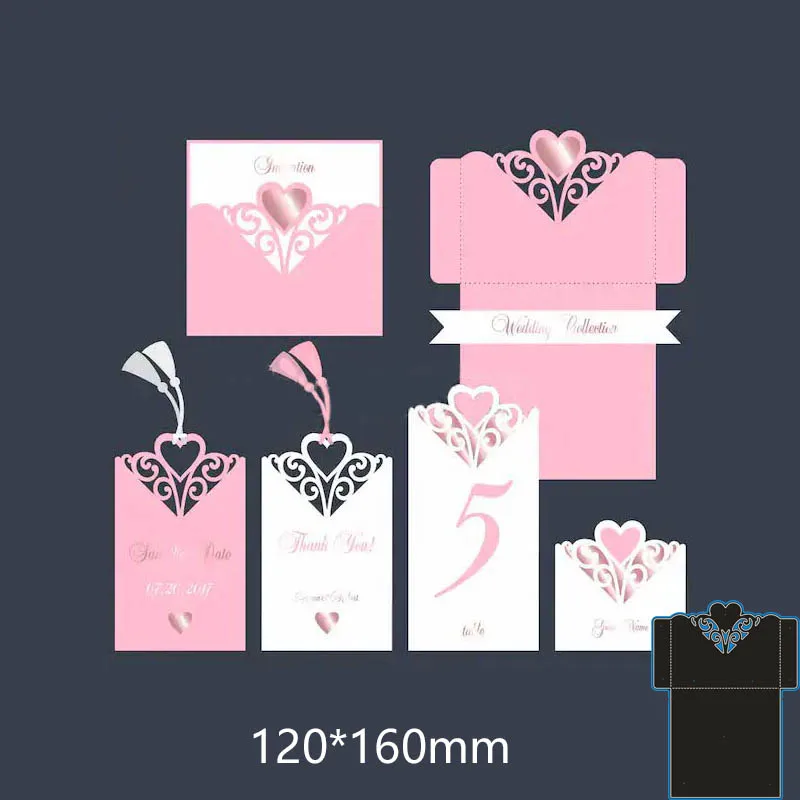 Металлические пресс-формы &quotСердце конверт для декора стен карт DIY трафарет