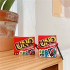 Чехол для Airpods 1, 2 Pro, мягкий силиконовый чехол для наушников, карточная игра Uno