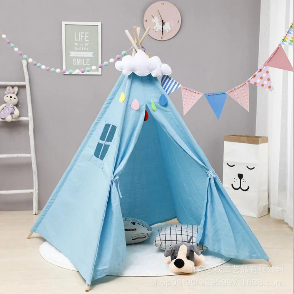 

Children Kids Large Wigwam Teepee Tent Play Canvas House Gift Indoor Outdoor UK