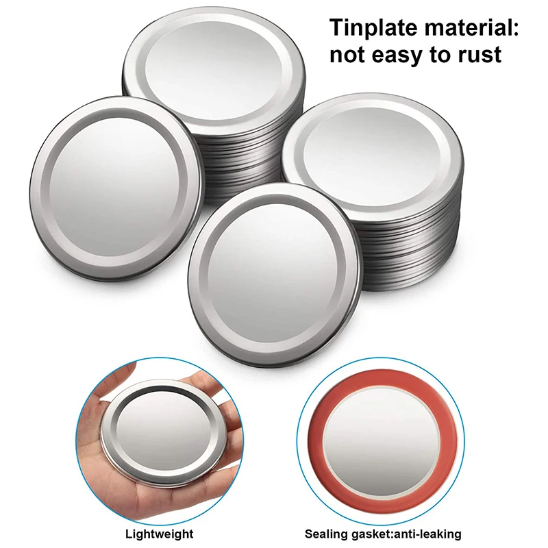 

80 Pieces Regular Mouth Canning Lids Regular Mouth Ball Jar Lids Split-Type Lids Secure Canning 70mm