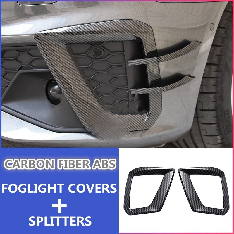 

Car Fog Light Covers Car Trim Fog Lamp Trim Bezel Side Stickers For- A4L A4 S4 2020+ Sport Edition