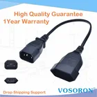 Шнур адаптера питания ЕС, штекер IEC 320 C14 к Европейскому CEE 716 2-контактный гнездовой кабель питания для UPS PDU 30 см *